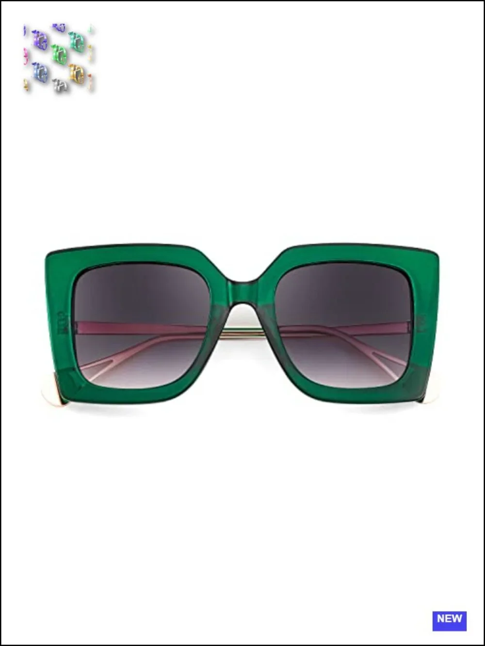 Oversized Square Sunglasses for Women Cat Eye UV400 Protection Pearl Inlay Frame